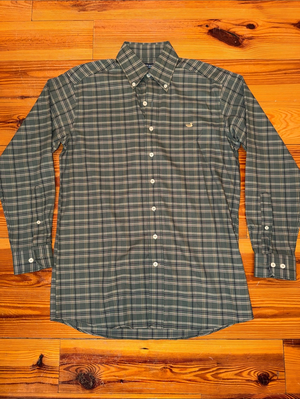 Southern Marsh Green Plaid Performance Button-Down Shirt
